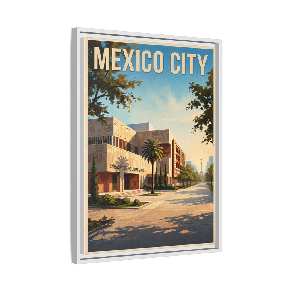 Mexico City Embassy Wrapped Canvas Framed