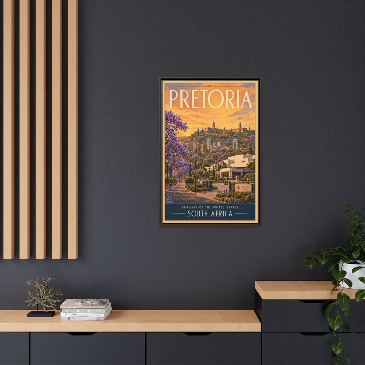Pretoria Embassy Wrapped Canvas Framed