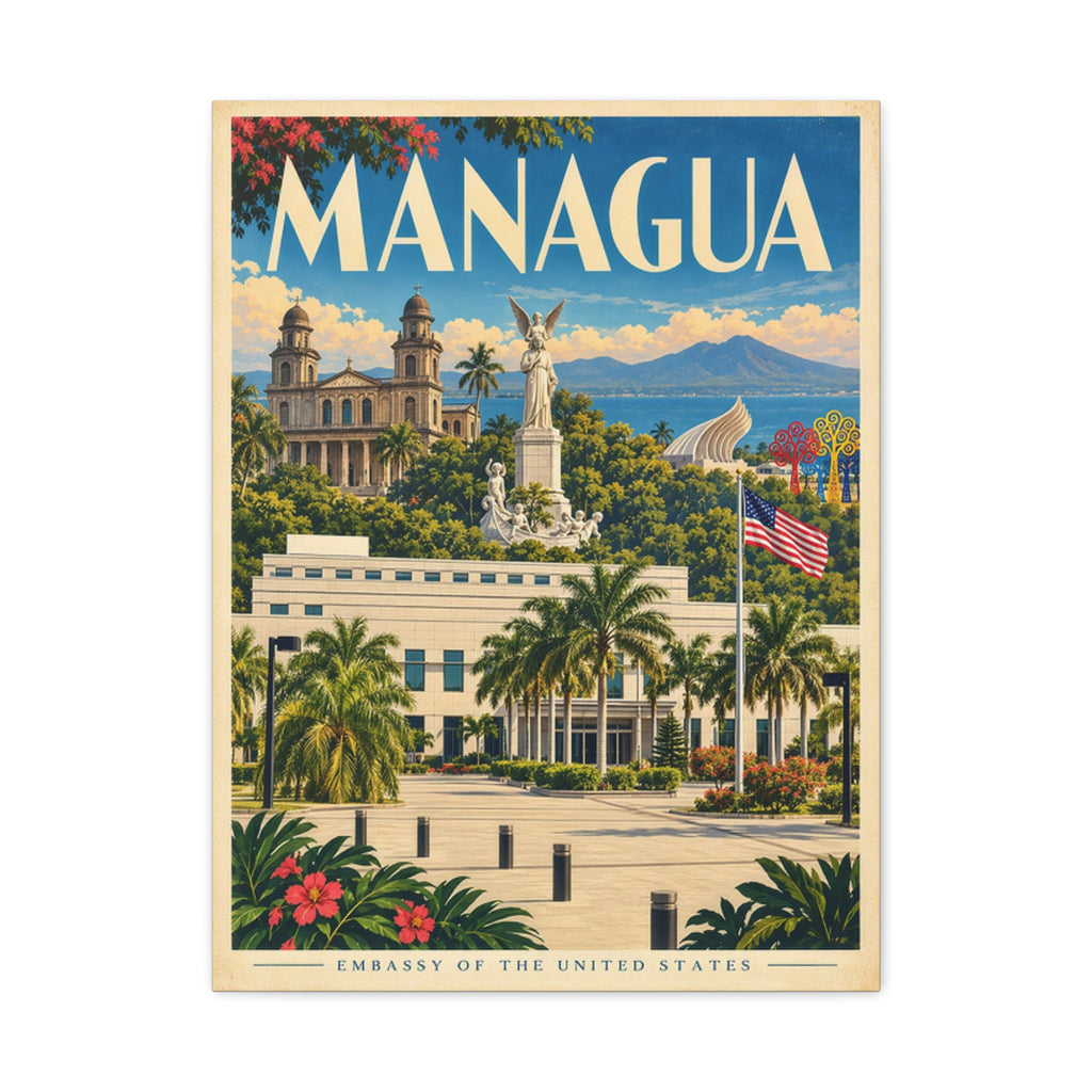 Managua Embassy Wrapped Canvas