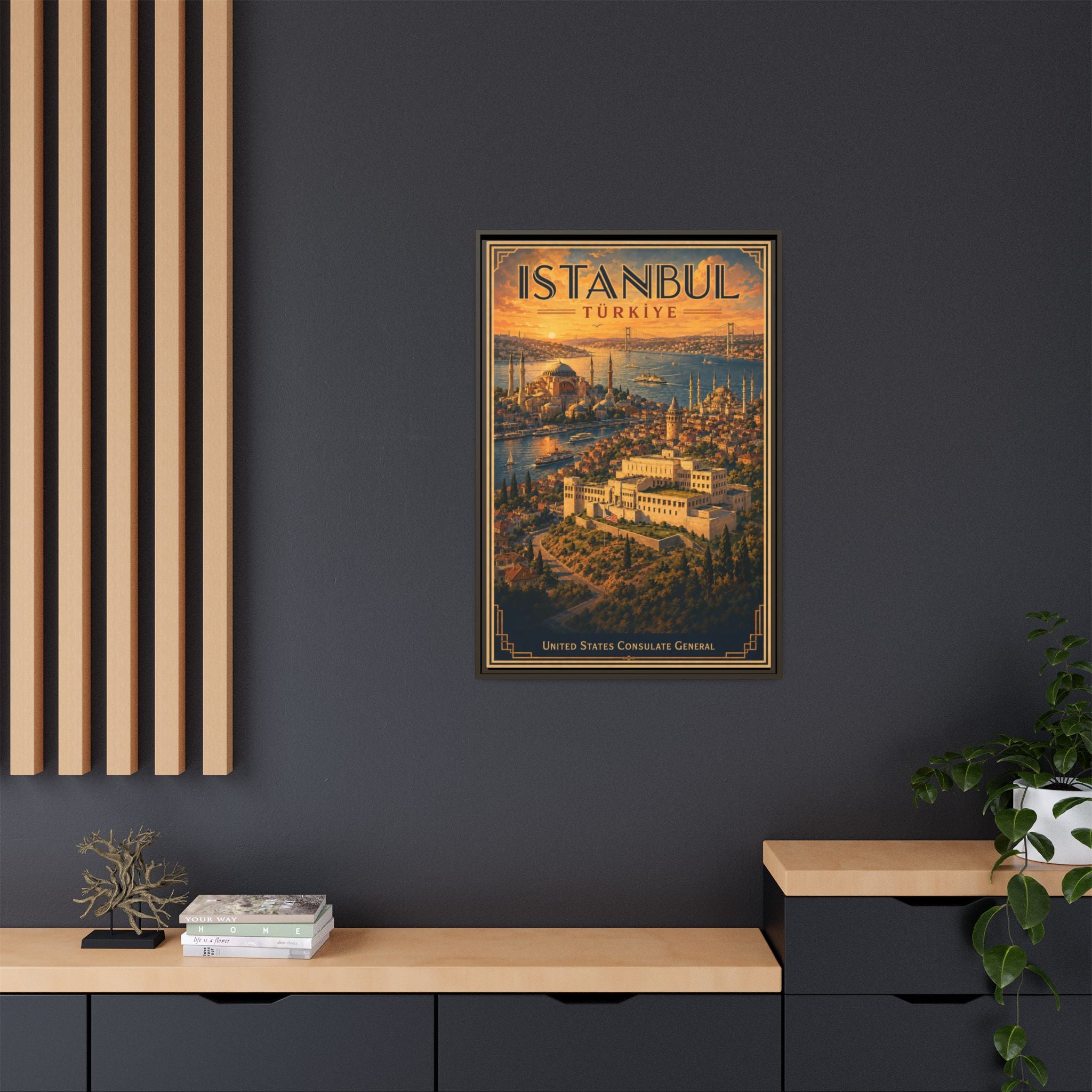 Istanbul Consulate General Wrapped Canvas Framed