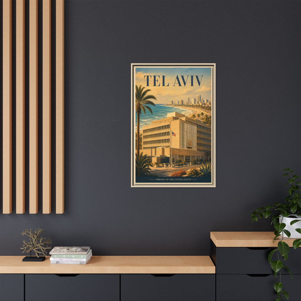 Tel Aviv Embassy Wrapped Canvas Framed