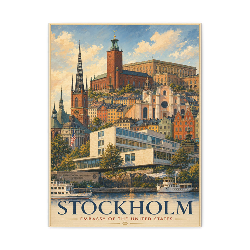 Stockholm Embassy Wrapped Canvas