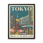 Tokyo Embassy Wrapped Canvas Framed