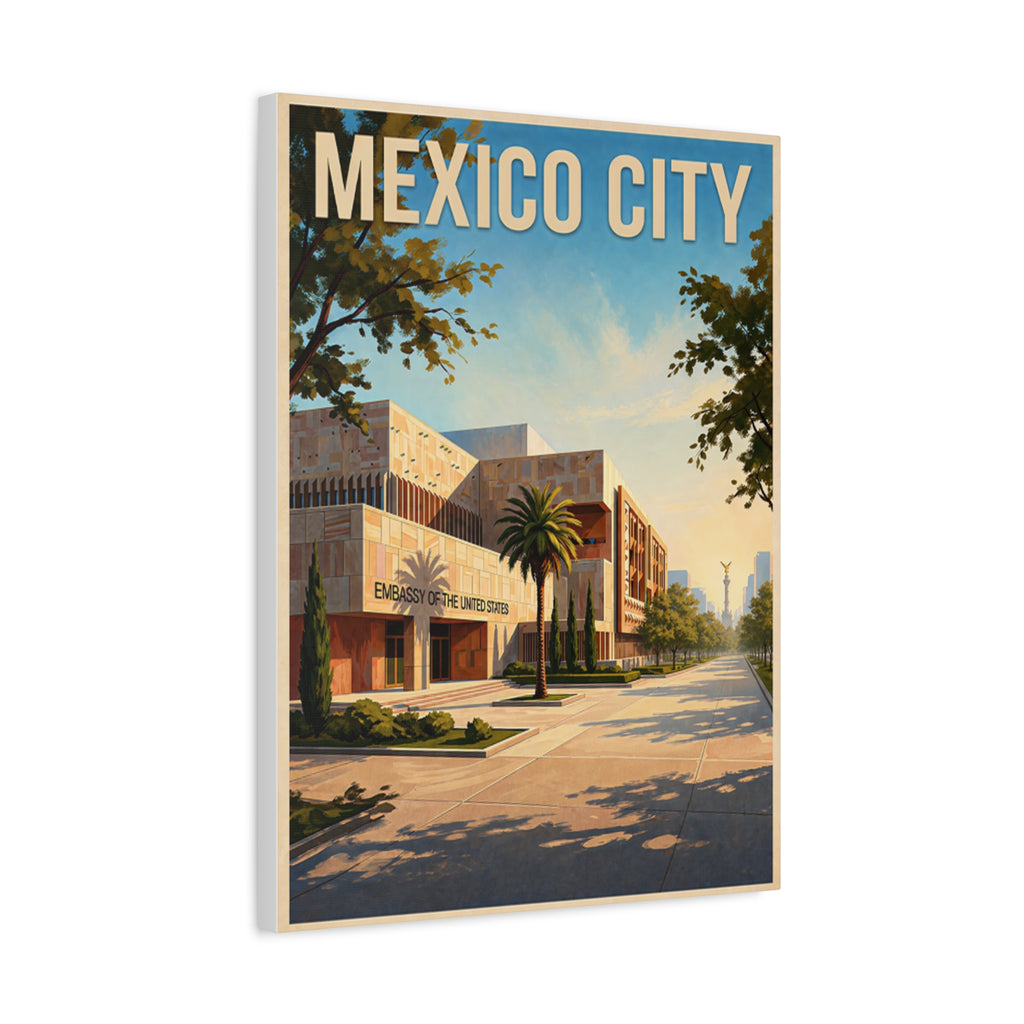 Mexico City Embassy Wrapped Canvas