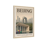 Beijing Embassy Wrapped Canvas Framed