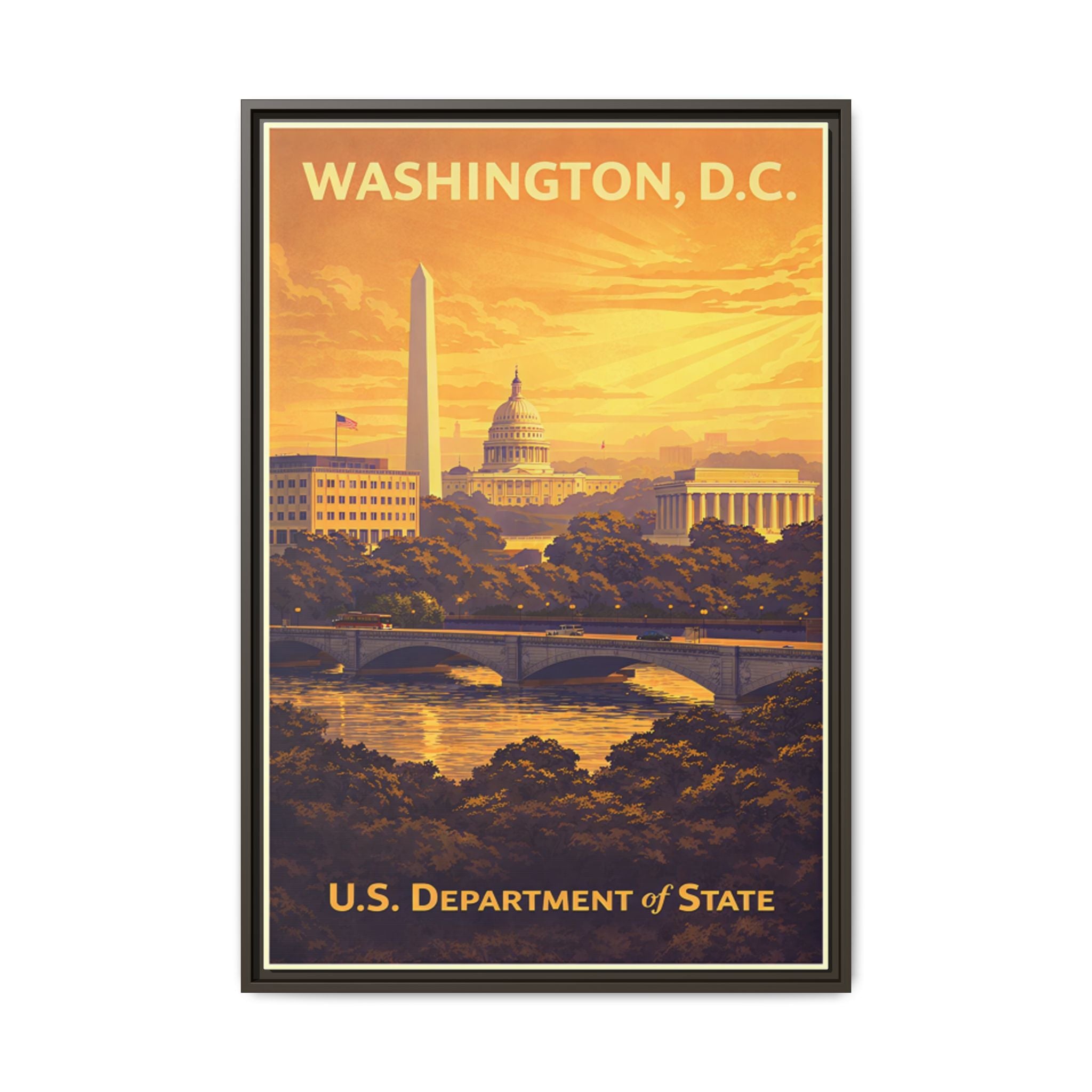 Washington D.C. Department of State Wrapped Canvas Framed
