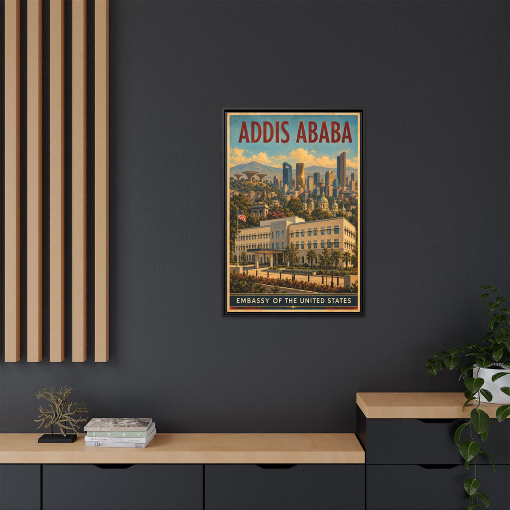 Addis Ababa Embassy Wrapped Canvas Framed