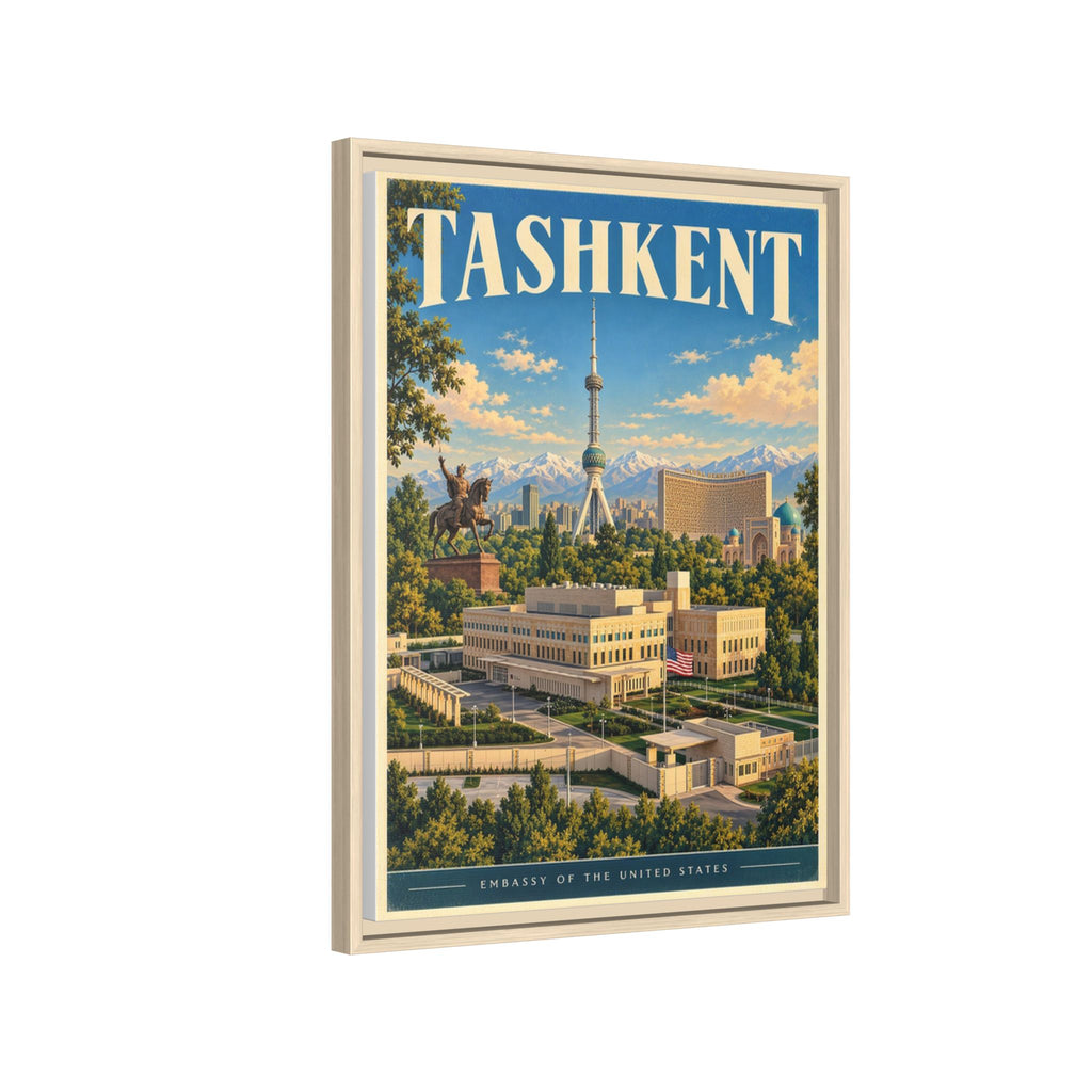Tashkent Embassy Wrapped Canvas Framed