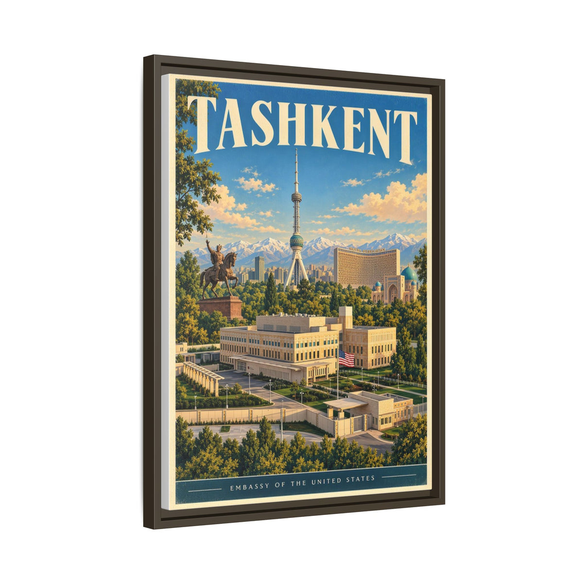 Tashkent Embassy Wrapped Canvas Framed